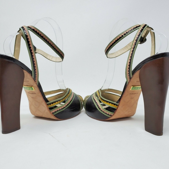 L.A.M.B Multicolor Peep Toe Chunky Platform - Picture 5 of 8
